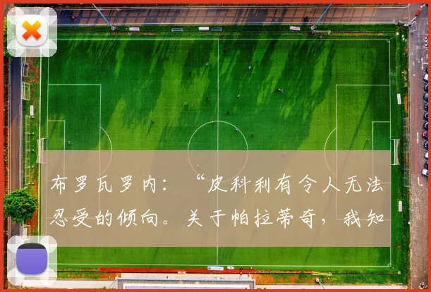 布罗瓦罗内：“皮科利有令人无法忍受的倾向。关于帕拉蒂奇，我知道一件事”